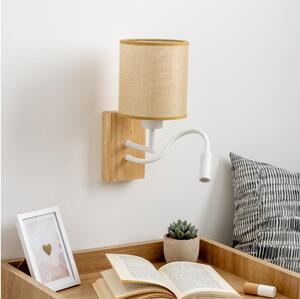 Brilagi - LED Аплик NUBILA WOOD 1xE27/25W/230V +LED/3W дъб/светлокафяво