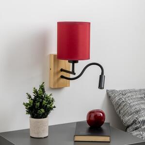 Brilagi-LED Аплик NUBILA WOOD 1xE27/25W/230V+LED/3W дъб/Помпейски червен