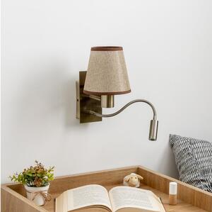 Brilagi - LED Аплик NUBILA 1xE27/25W/230V + LED/3W месинг/кафяв