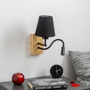Brilagi - LED Аплик NUBILA WOOD 1xE27/25W/230V + LED/3W дъб/черен