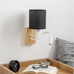 Brilagi - LED Аплик NUBILA WOOD 1xE27/25W/230V + LED/3W дъб/черен