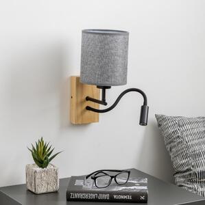 Brilagi - LED Аплик NUBILA WOOD 1xE27/25W/230V + LED/3W дъб/сив