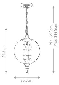 Elstead FE-ARGENTO-P - Висящ полилей ARGENTO 3xE14/60W/230V