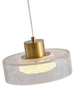 LED Пендел LED/8W/230V 3000K златист/прозрачен Ø 20 см