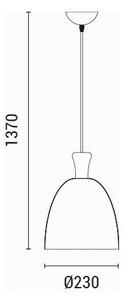 Пендел 1xE27/15W/230V жълт Ø 23 см