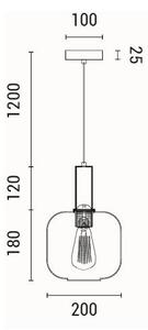 Пендел 1xE27/15W/230V зелен Ø 20 см