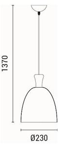 Пендел 1xE27/15W/230V сив Ø 23 см