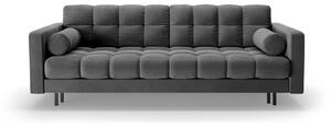 Тъмносив кадифен разтегателен диван с място за съхранение 222 cm Bali – Cosmopolitan Design
