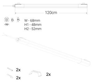 LED Лампа за под кухненски шкаф LED/60W/230V 6000K 120 см IP65 черен