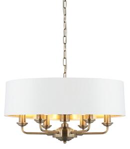 Endon 98933 - Пендел HIGHCLERE 6xE14/40W/230V бял/месинг