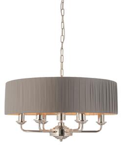 Endon 94397 - Пендел HIGHCLERE 6xE14/40W/230V сив/лъскав хром