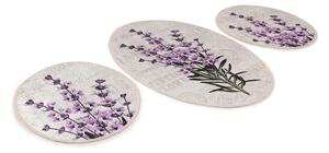 Лилави-бежови килими за баня в комплект от 3 бр. 60x100 cm Lavender – Foutastic