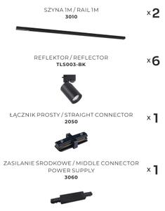 Zuma Line 3025 - Спот в релсова система TORE 6xGU10/35W/230V черен