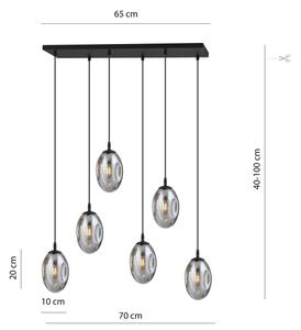 Пендел ASTRAL 6xE14/10W/230V черен/опушен