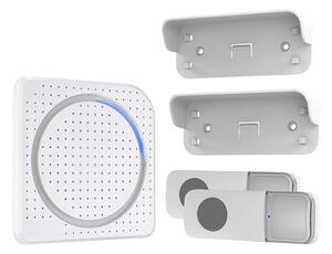 Solight 1L67DT - Безжичен звънец за контакт 230V + 2x плоска IP56 бял