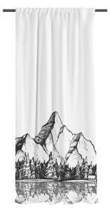 Черно-бяла завеса от памучен сатен 110x170 cm Cabin in the Mountain – Butter Kings