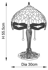 Endon 64090 - Настолна лампа Tiffany DRAGONFLY 2xE27/60W/230V, Ø 30 см