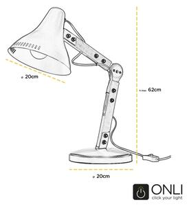 ONLI - Настолна лампа ARCHITETTO 1xE27/22W/230V 62 см сив/кафяв