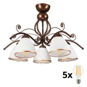 Brilagi - LED Полилей за повърхностен монтаж ANTICO 5xE27/60W/230V бронзова патина