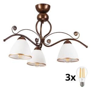 Brilagi - LED Полилей за повърхностен монтаж ANTICO 3xE27/60W/230V бронзова патина