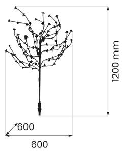 LED RGBW Соларна лампа TREE LED/0,1W/1,2V 600 mAh IP44 кафяв
