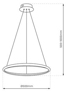 LED Пендел HOOP LED/27W/230V Ø 50 см 4000K черен
