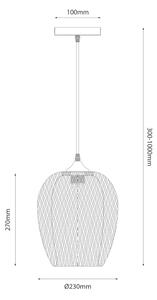 Пендел ALMA 1xE27/60W/230V Ø 23 см бамбук
