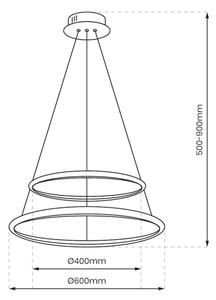 LED Пендел HOOP LED/51W/230V Ø 60 см 4000K лъскав хром
