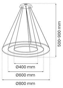 LED Пендел HOOP LED/93W/230V Ø 80 см 4000K златист