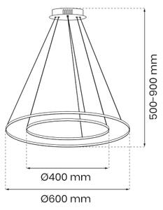 LED Пендел HOOP LED/51W/230V Ø 60 см 4000K златист