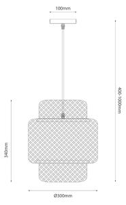 Пендел HESTIA 1xE27/60W/230V Ø 30 см бамбук