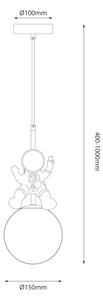 Детски пендел ASTRONAUT 1xE27/60W/230V Ø 15 см златист/бежов