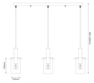 Пендел ARCADIA 3xE27/60W/230V златист/опушен