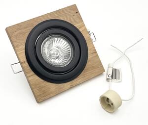 Вградено осветително тяло TOBBY 1xGU10/20W/230V 11,5x11,5 cm дъб/черен
