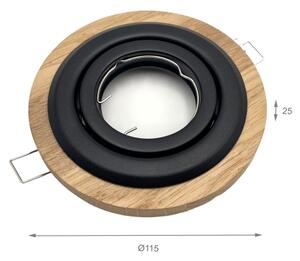 Комплект от 3 вградени таванни осветителни тела TOBBY 1xGU10/20W/230V Ø 11,5 cm дъб/черен