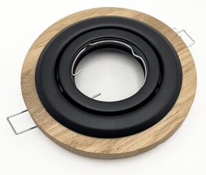 Комплект от 3 вградени таванни осветителни тела TOBBY 1xGU10/20W/230V Ø 11,5 cm дъб/черен