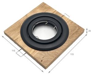 Вградено осветително тяло TOBBY 1xGU10/20W/230V 11,5x11,5 cm дъб/черен