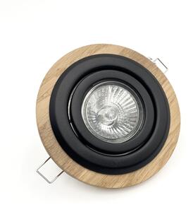 Вградено осветително тяло TOBBY 1xGU10/20W/230V Ø 11,5 см дъб/черно