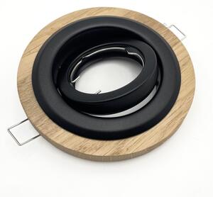 Комплект от 3 вградени таванни осветителни тела TOBBY 1xGU10/20W/230V Ø 11,5 cm дъб/черен