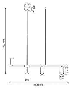 Brilagi - Полилей на кабел CRANE 4xGU10/30W/230V бял