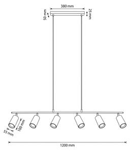 Brilagi - Полилей на кабел SELE 6xGU10/30W/230V бял