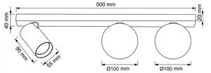 Brilagi - Точково осветително тяло SELE BALL 1xGU10/30W/230V + 2xG9/10W бяло