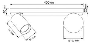 Brilagi - Точково осветително тяло SELE BALL 1xGU10/30W/230V + 1xG9/10W черно