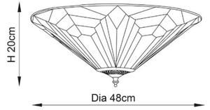 Endon 63935 - Таванно осветително тяло Tiffany ASTORIA 2xE27/60W/230V Ø 48 см