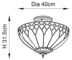 Endon 63978 - Плафониера Tiffany BROOKLYN 3xE27/60W/230V Ø 40 см
