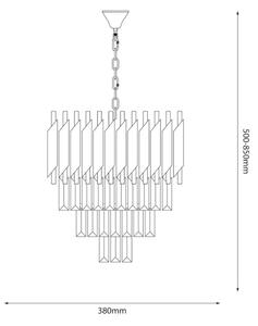 Полилей на верига CRISTAL 5xE14/10W/230V черен/матов хром