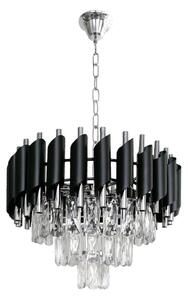 Полилей на верига CRISTAL 5xE14/10W/230V черен/матов хром