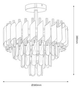 Плафонен полилей CRISTAL 5xE14/10W/230V черен/златен