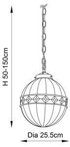 Endon 67044 - Полилей на верига Tiffany FARGO 1xE14/40W/230V Ø 25,5 см