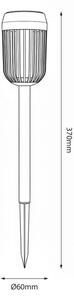 Соларна LED лампа FLAME LED/1,2V 100 mAh 1800K 37 cm IP44 черна